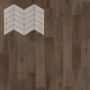 Паркет Елка Французская Lab Arte Chevron Дуб Рустик Кайт лак 400/328х125х14/3/60° в интерьере
