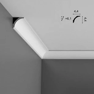 Плинтус из дюрополимера Orac Deco потолочный CX 109 2000*44*44 в интерьере