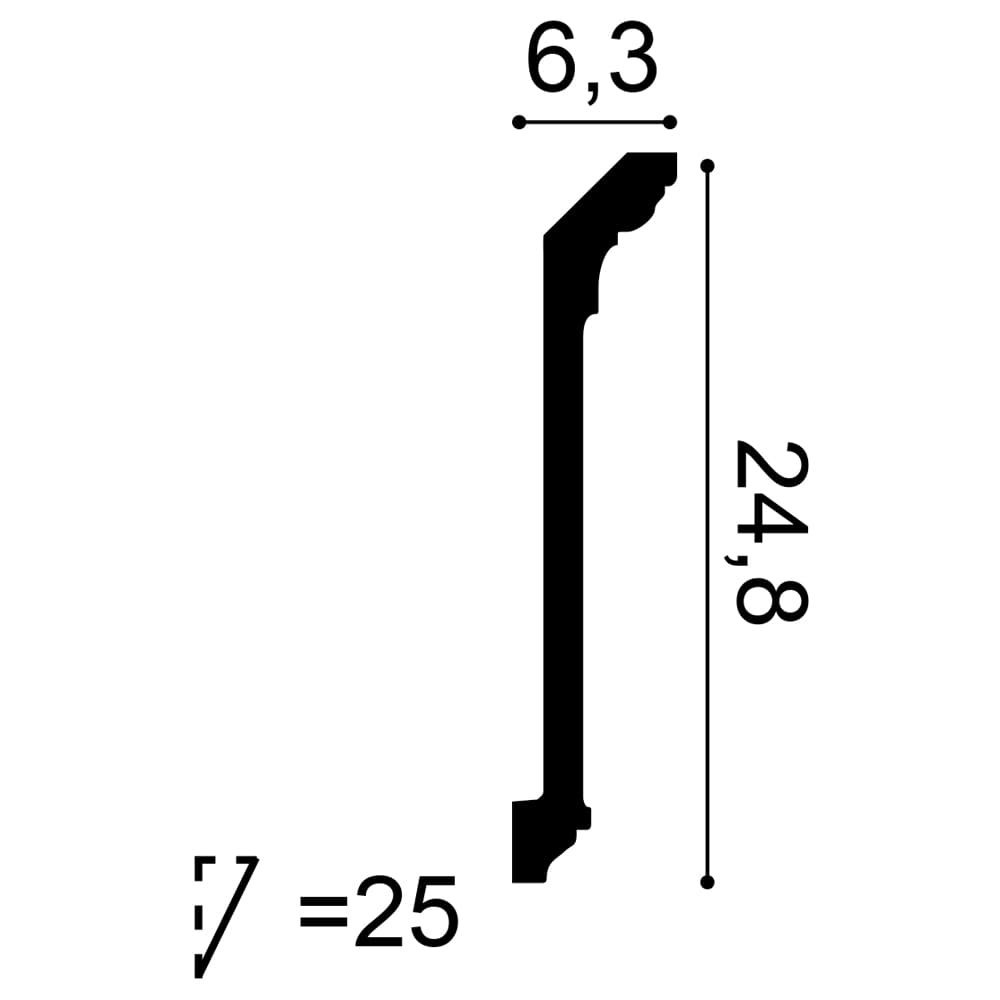 Карниз потолочный Orac Decor C308 2000x248x63