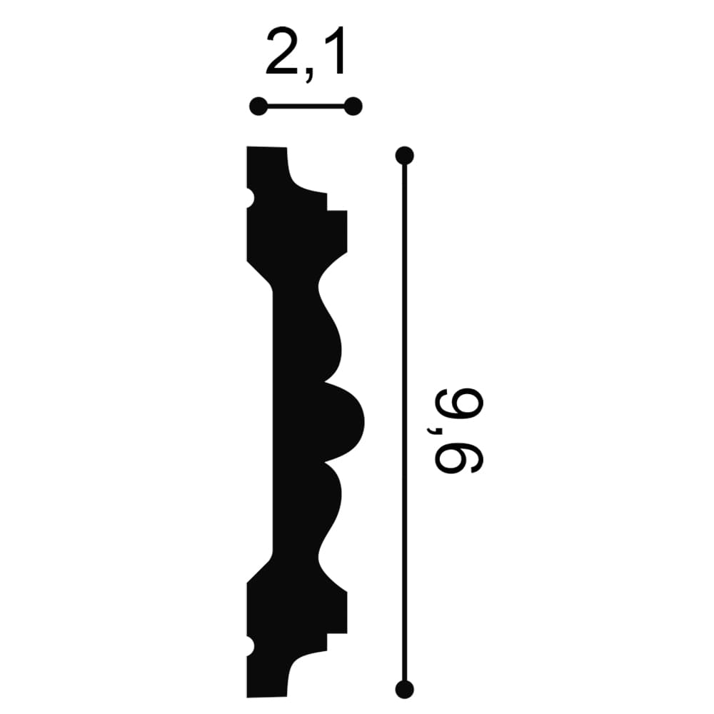 Молдинг из дюрополимера Orac Decor P9020 2000х10х20 